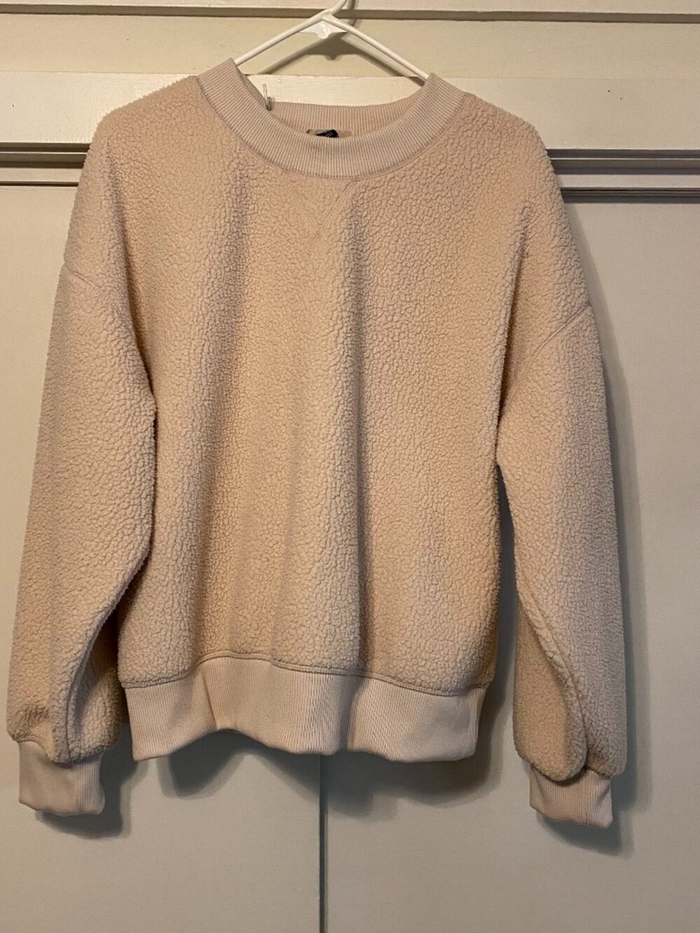 Universal Thread Goods Co., beige, long sleeve, fleece tunic/sweatshirt, size L